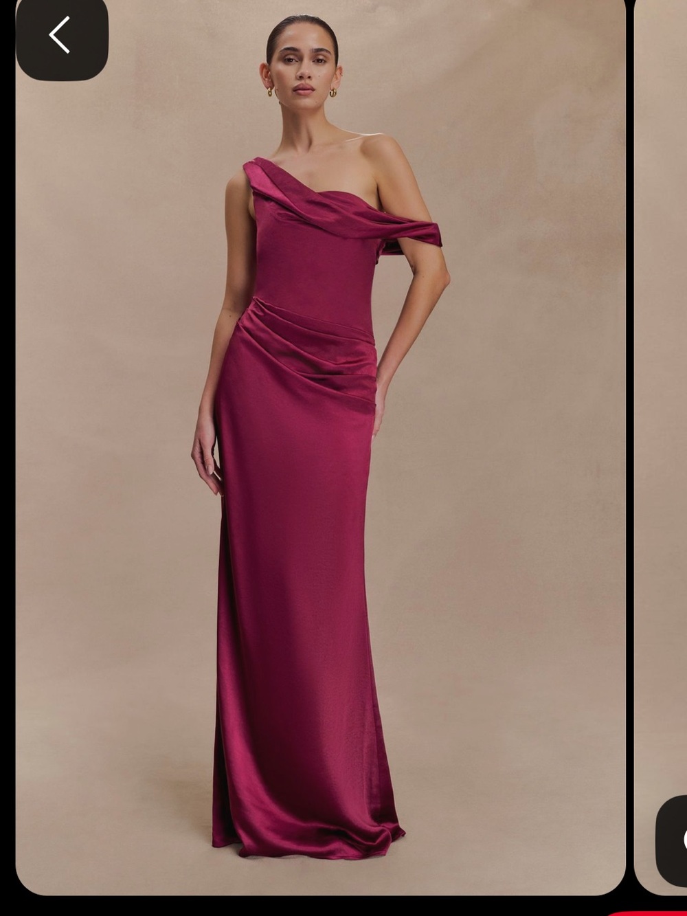 Meshki Satin Maxi dress- Berry